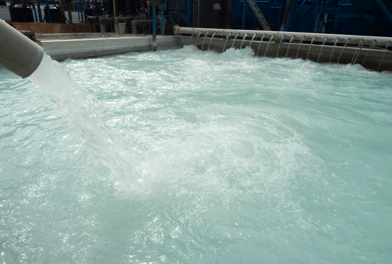 a water reclamation system showing signs of needing to be replaced