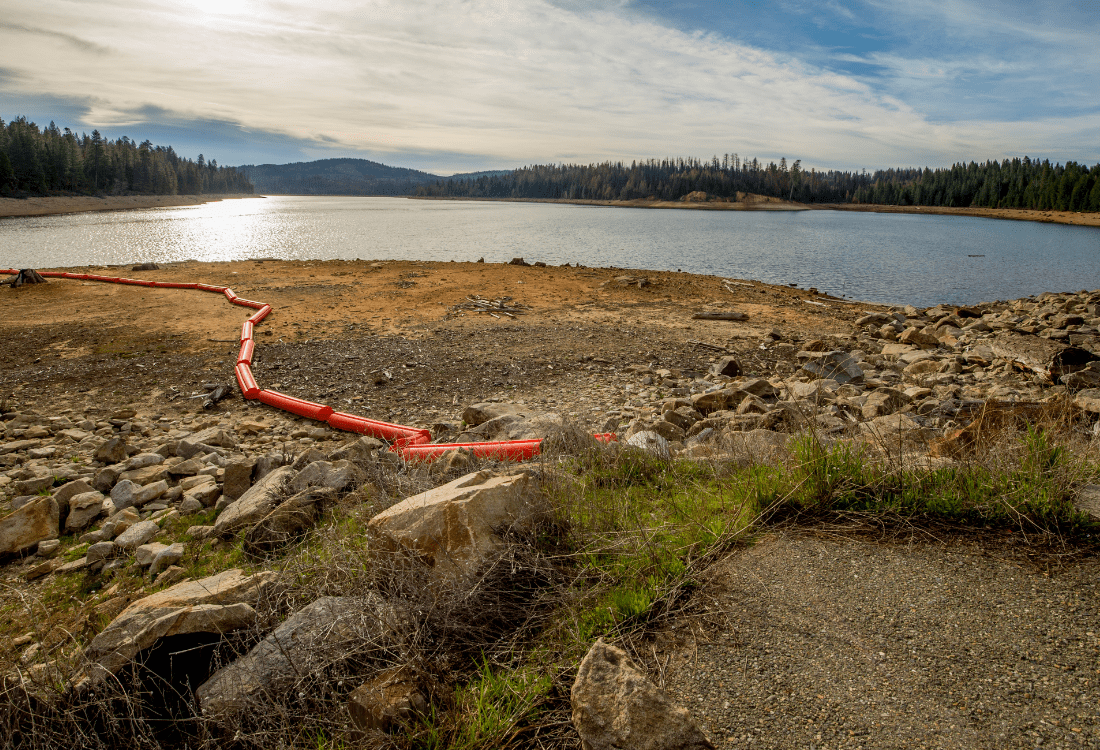 An empty reservoir resembling the water reclamation system