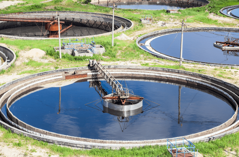  a sewage treatment plant showing why recycling water is important for the enviroment