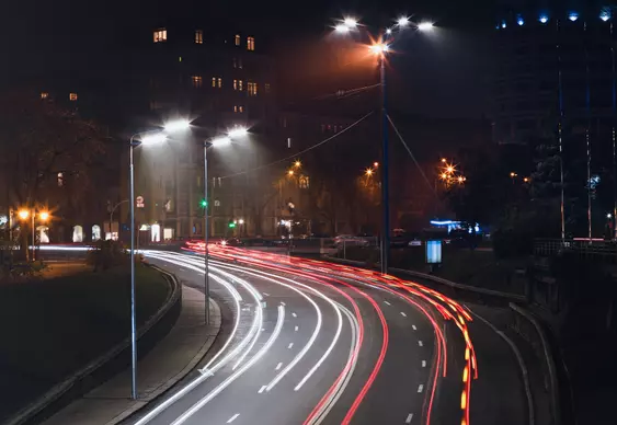 city streets at night