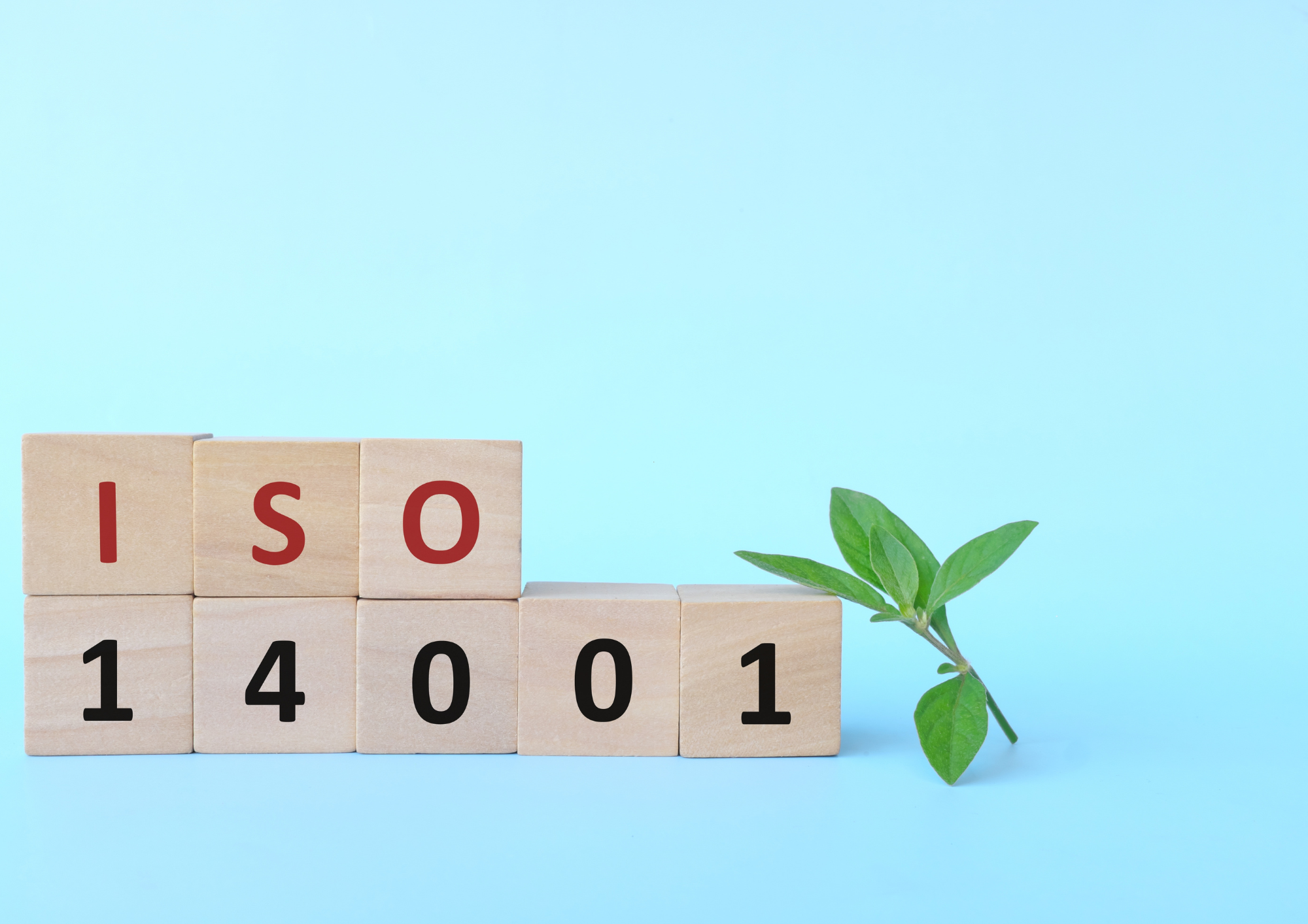 building blocks spelling out ISO 14001